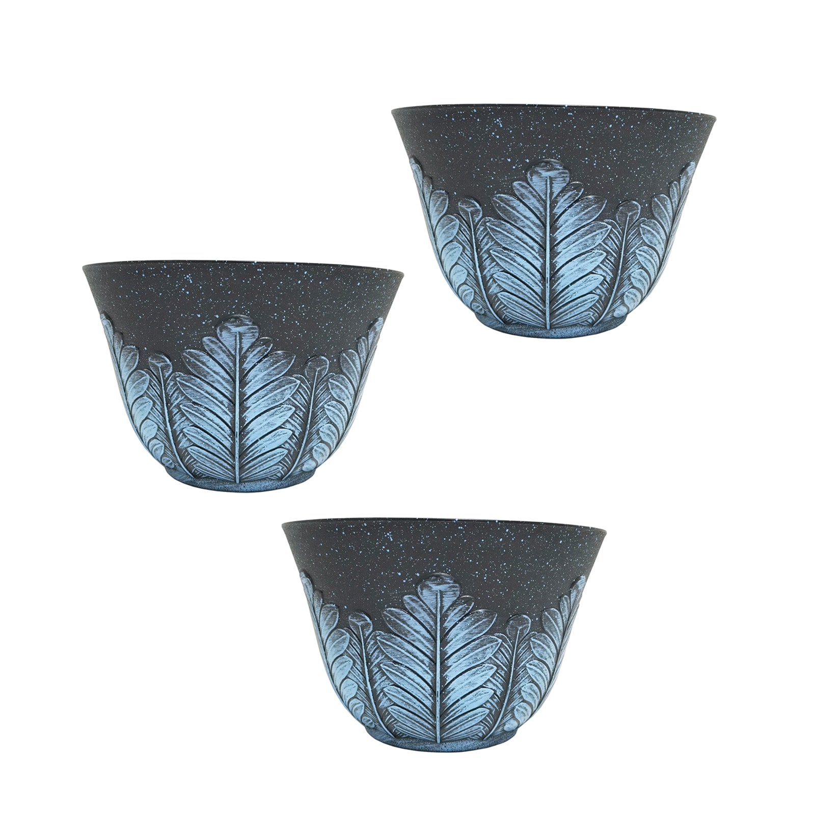 HTI-Living Blumentopf Nessa Feder Blau 3er-Set 