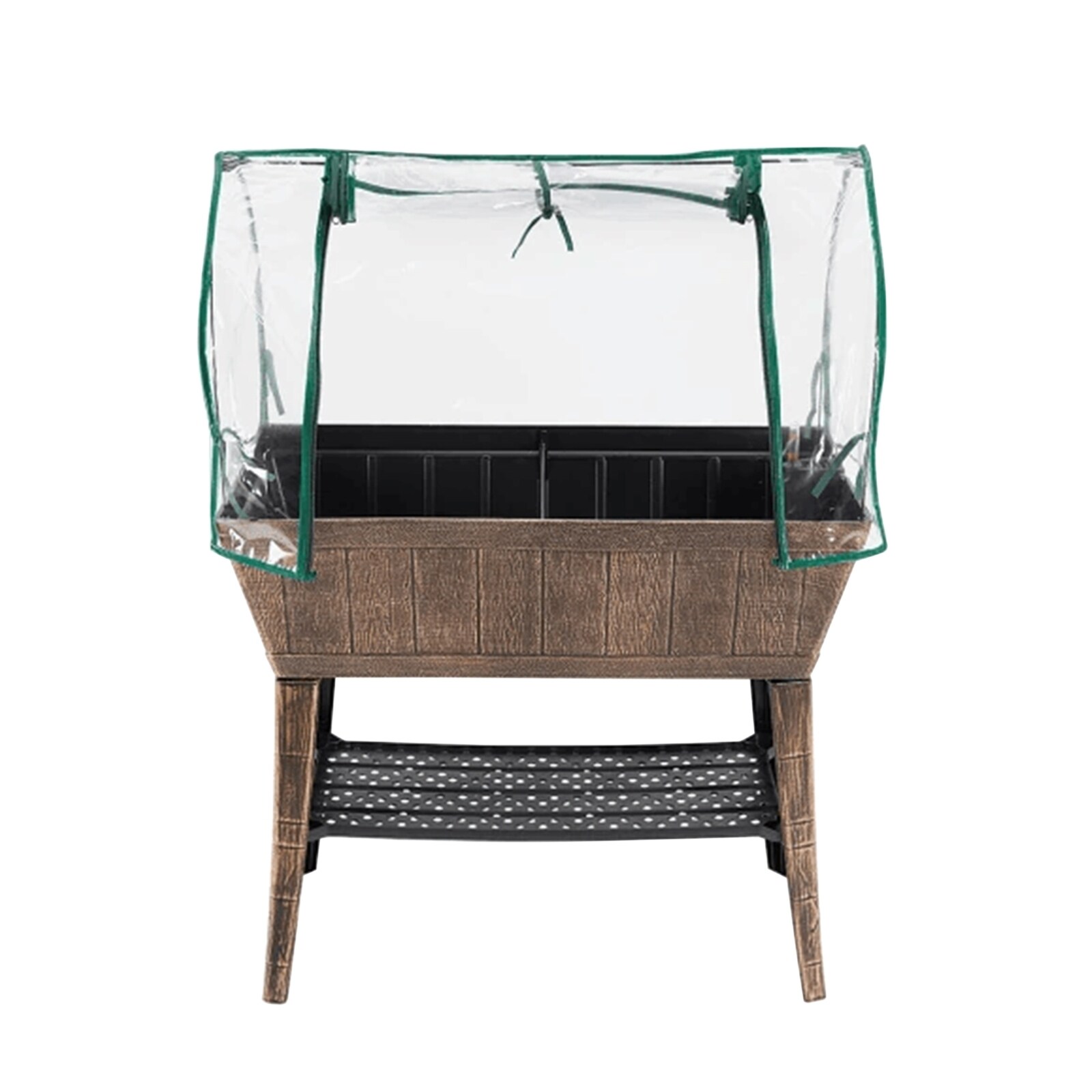 HTI-Living Hochbeet Nessa mit Fr&uuml;hbeetabdeckung Braun 