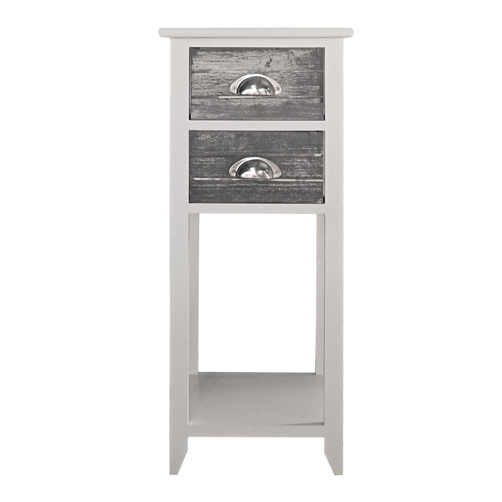 HTI-Living Beistelltisch 2 Schubladen Mia Landhaus Wei&szlig; Grau 