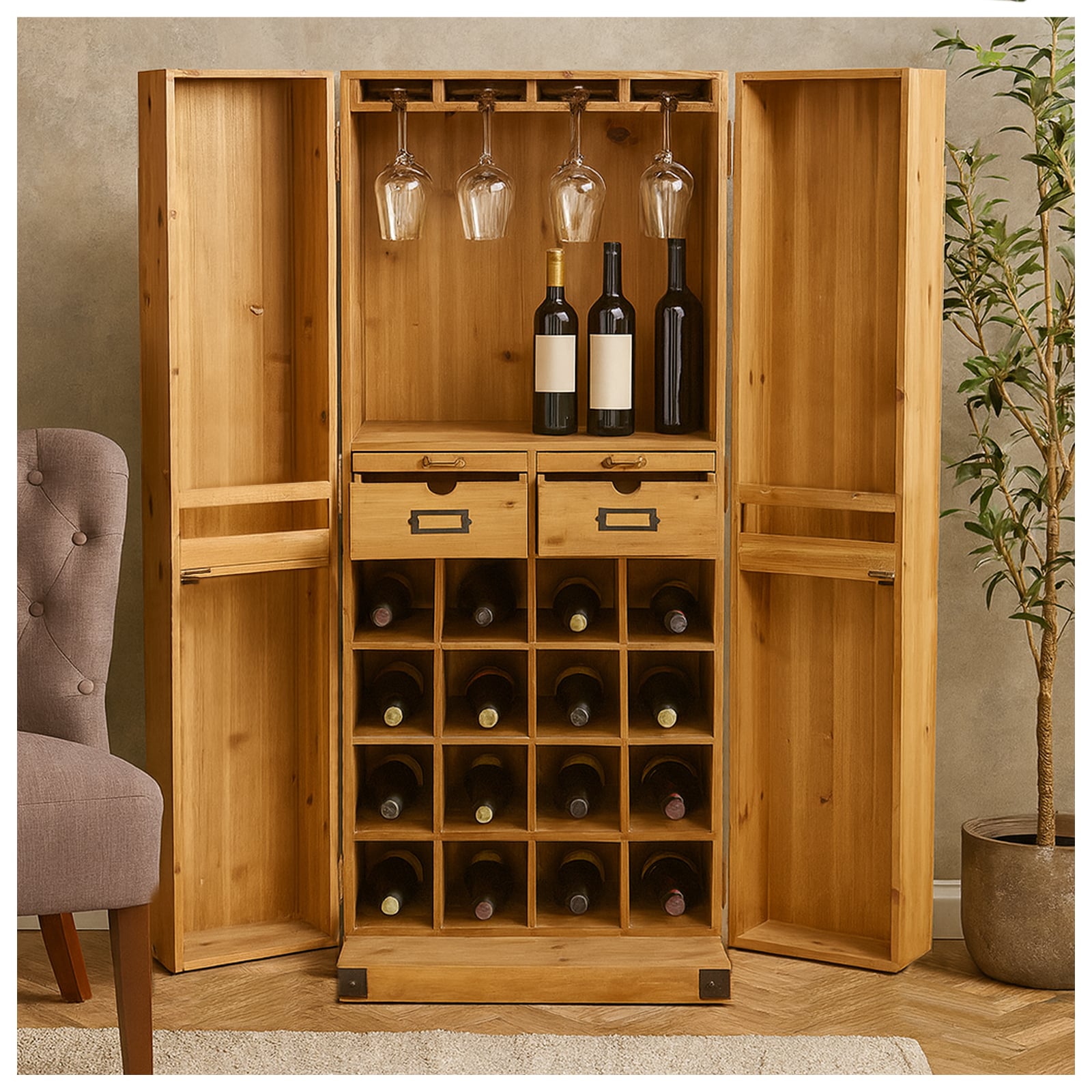 HTI-Living Weinregal Imelda f&uuml;r 16 Flaschen 