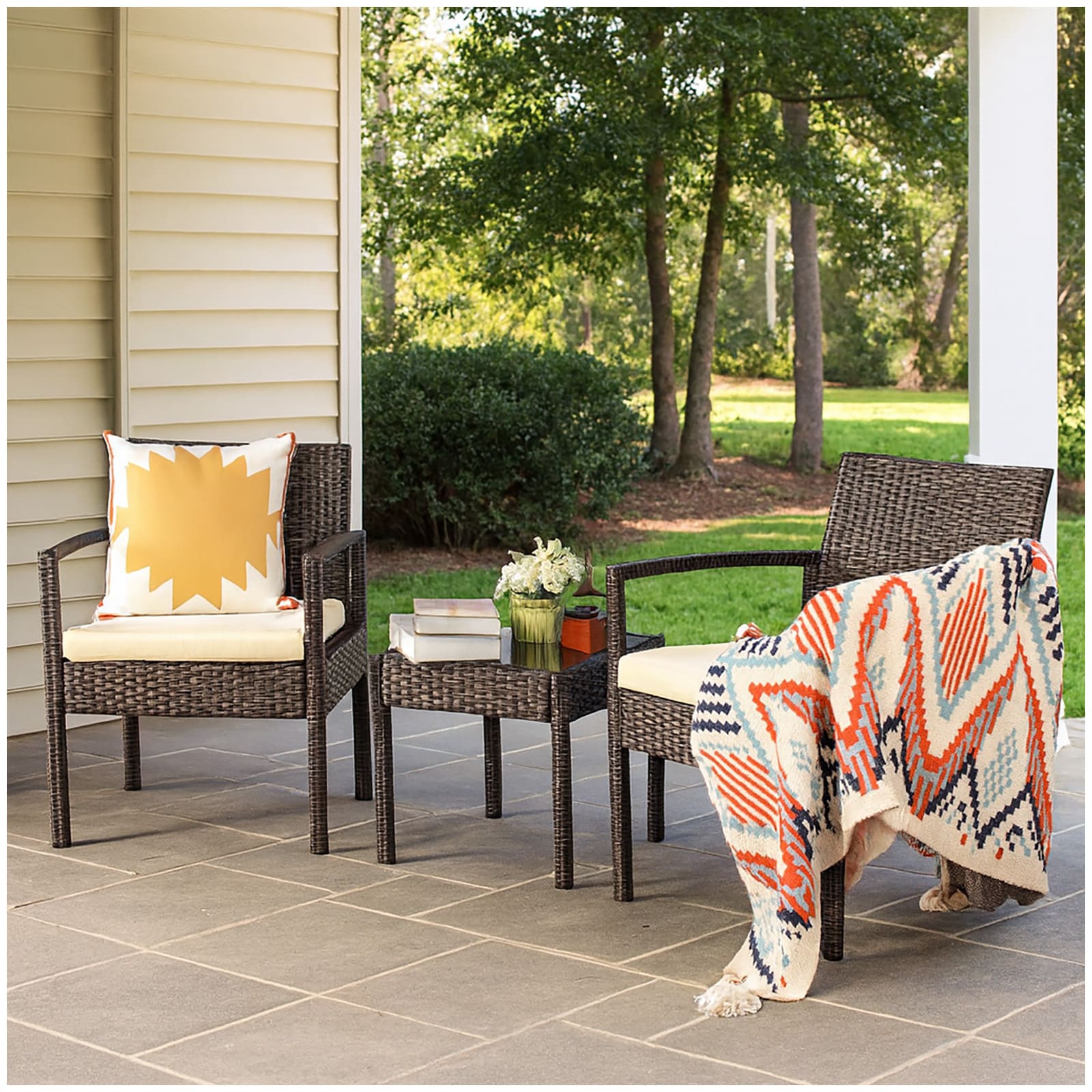 HTI-Living Terrassenm&ouml;bel Braun/Beige Santadi 