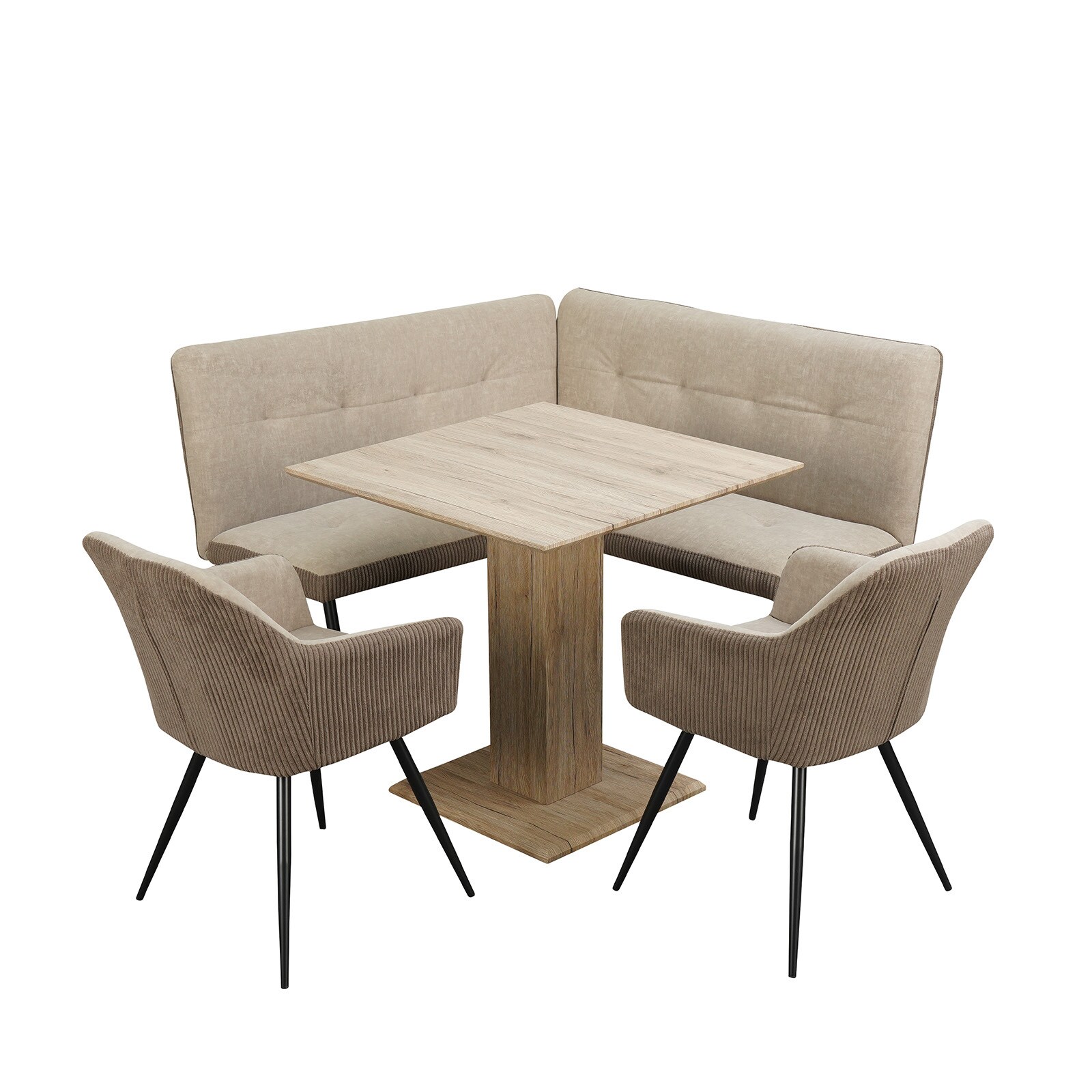 HTI-Living Sitzgruppe Taupe/Cord Joschka 