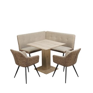 HTI-Living Sitzgruppe Taupe/Antikbraun Joschka 