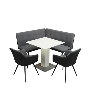 HTI-Living Sitzgruppe Anthrazit/Grau/Weiß Joschka 