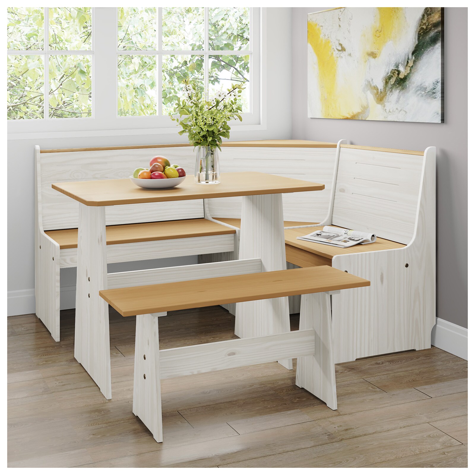 HTI-Living Sitzgruppe 3-teilig Marija Wei&szlig; 