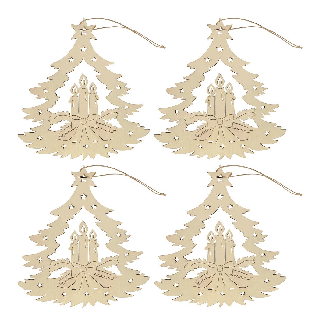 HTI-Living Dekoh&auml;nger Holz 4er Set Adventskerze 