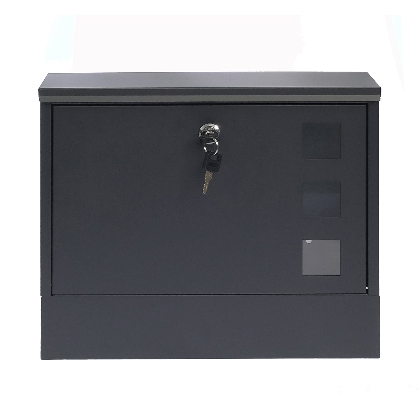 HTI-Living Briefkasten Amin Schwarz modern mit Zeitungsfach 