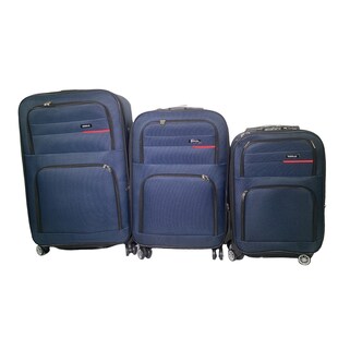 HTI-Living 3-teiliges Softkoffer-Set mit Teleskopstange und 4 Doppelrollen 