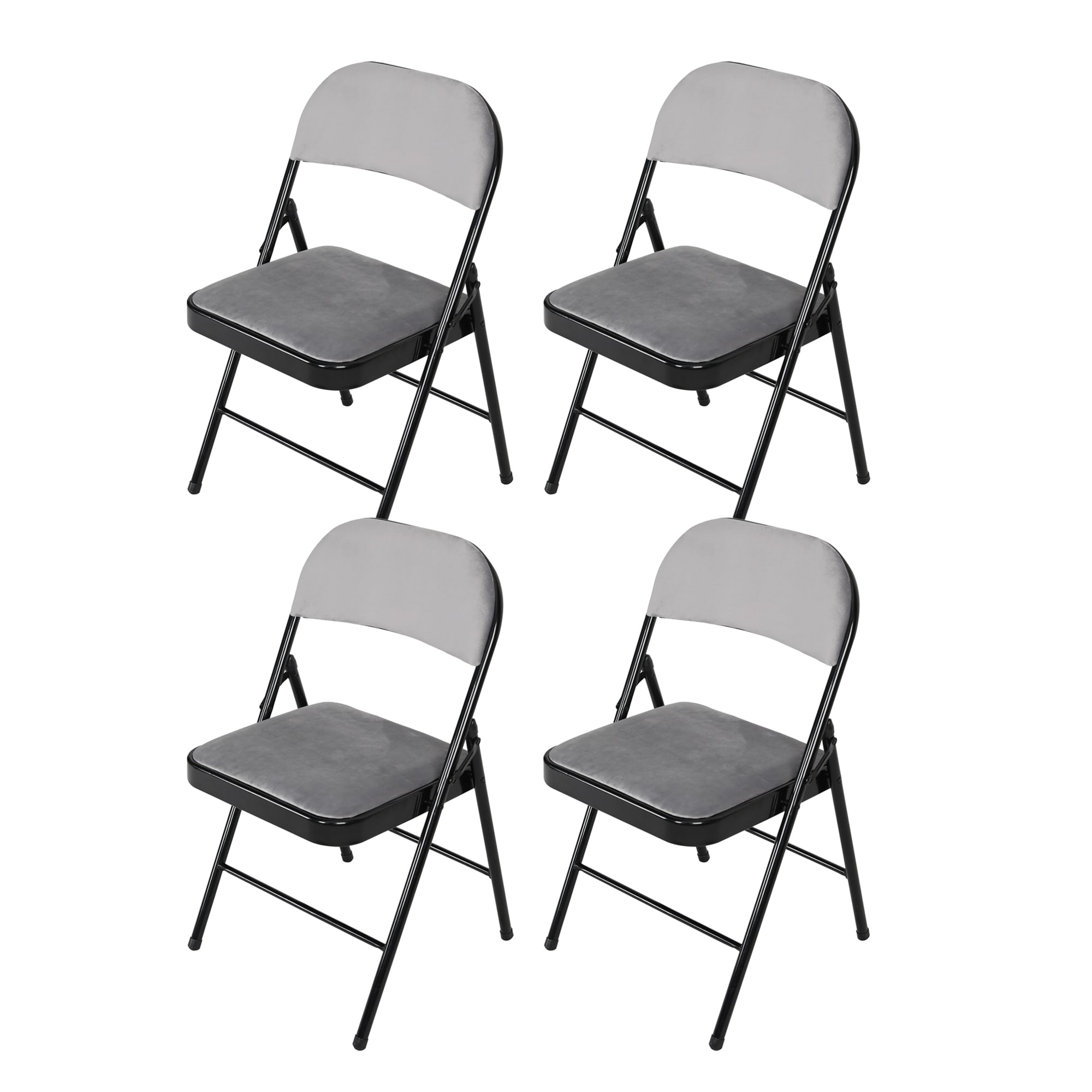 HTI-Living Klappstuhl Wedigo Velvet Grau 4er-Set 