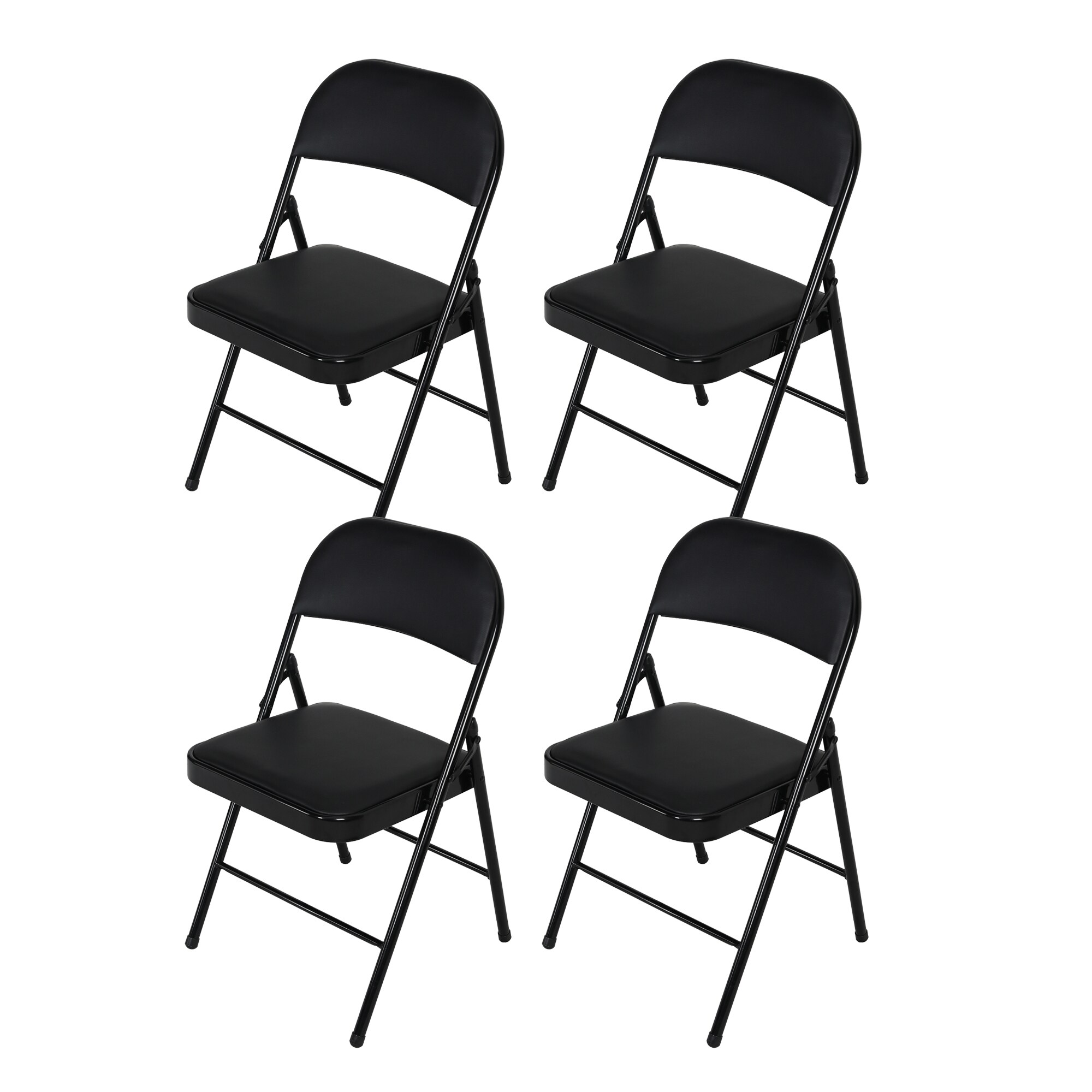 HTI-Living Klappstuhl Wedigo Kunstleder Schwarz-Schwarz 4er-Set 