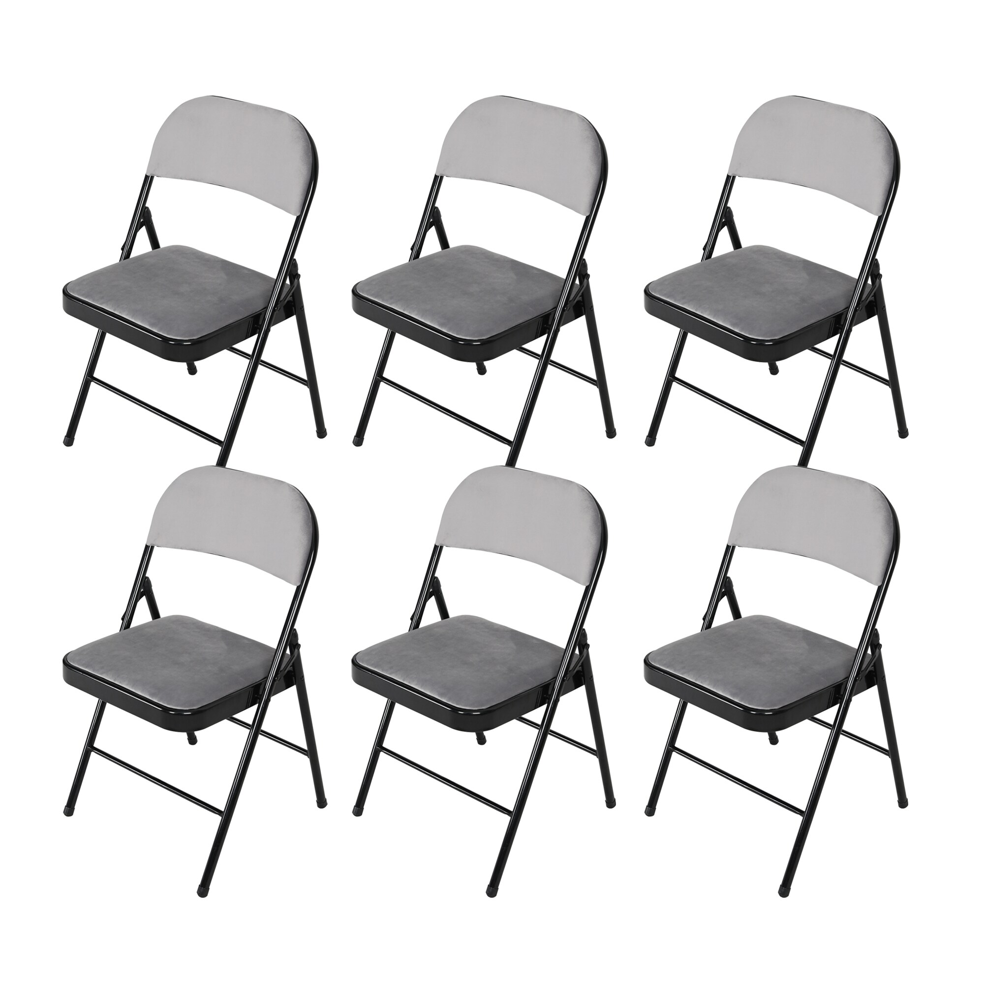 HTI-Living Klappstuhl Wedigo Velvet Grau 6er-Set 
