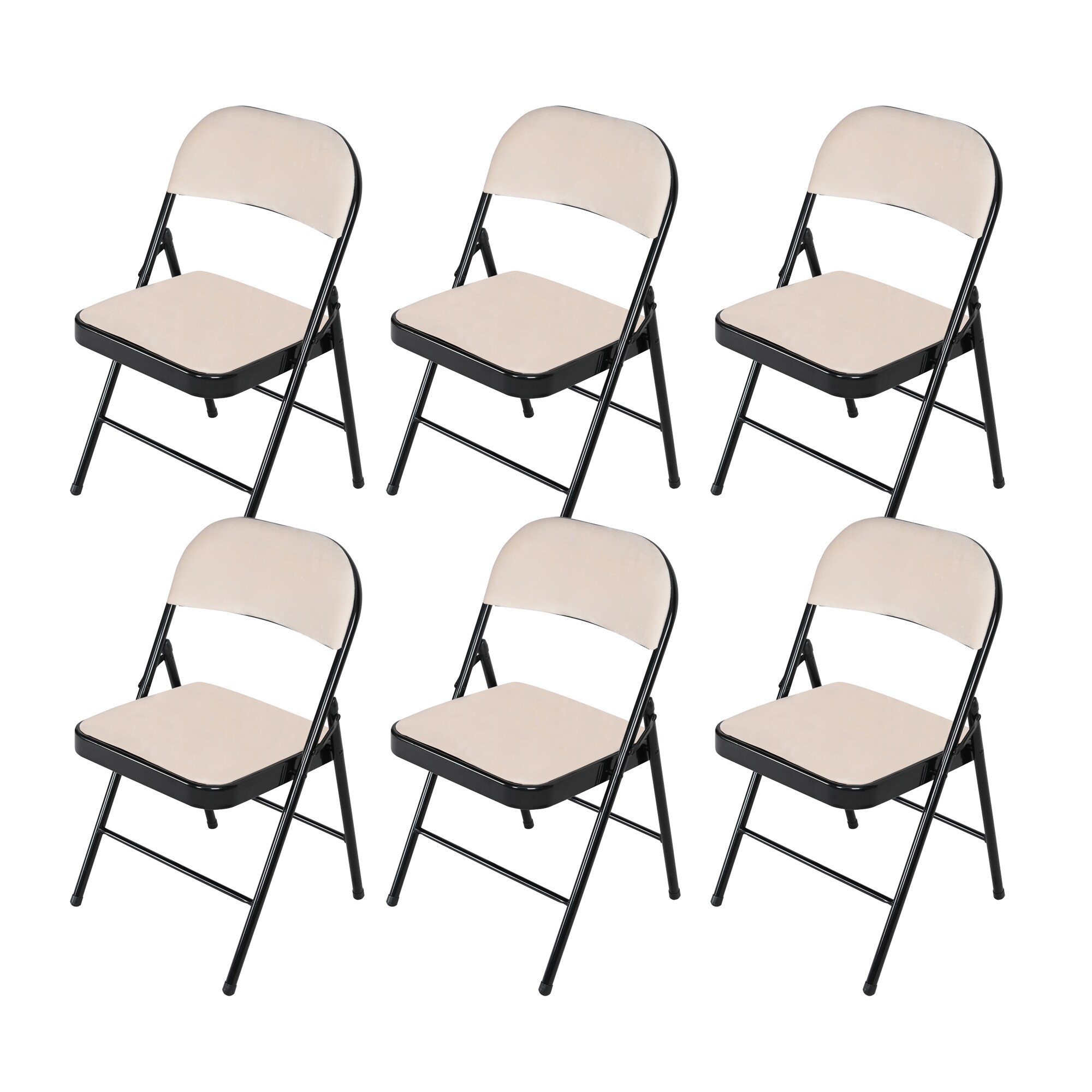 HTI-Living Klappstuhl Wedigo Velvet Beige 6er-Set 