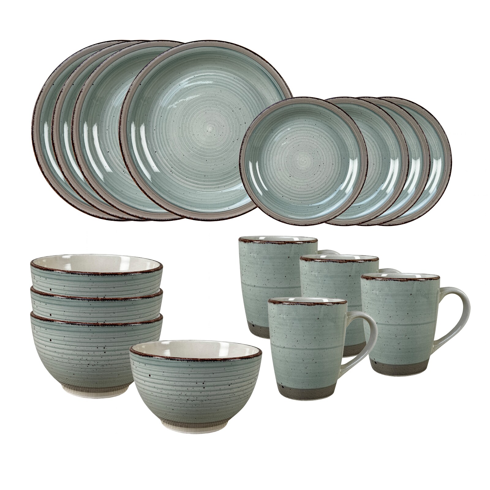 NTK-Collection Geschirrset 16-teilig gr&uuml;n Antonia 