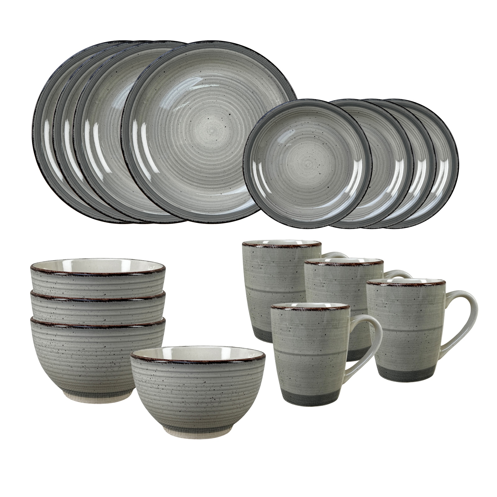 NTK-Collection Geschirrset 16-teilig grau Antonia 