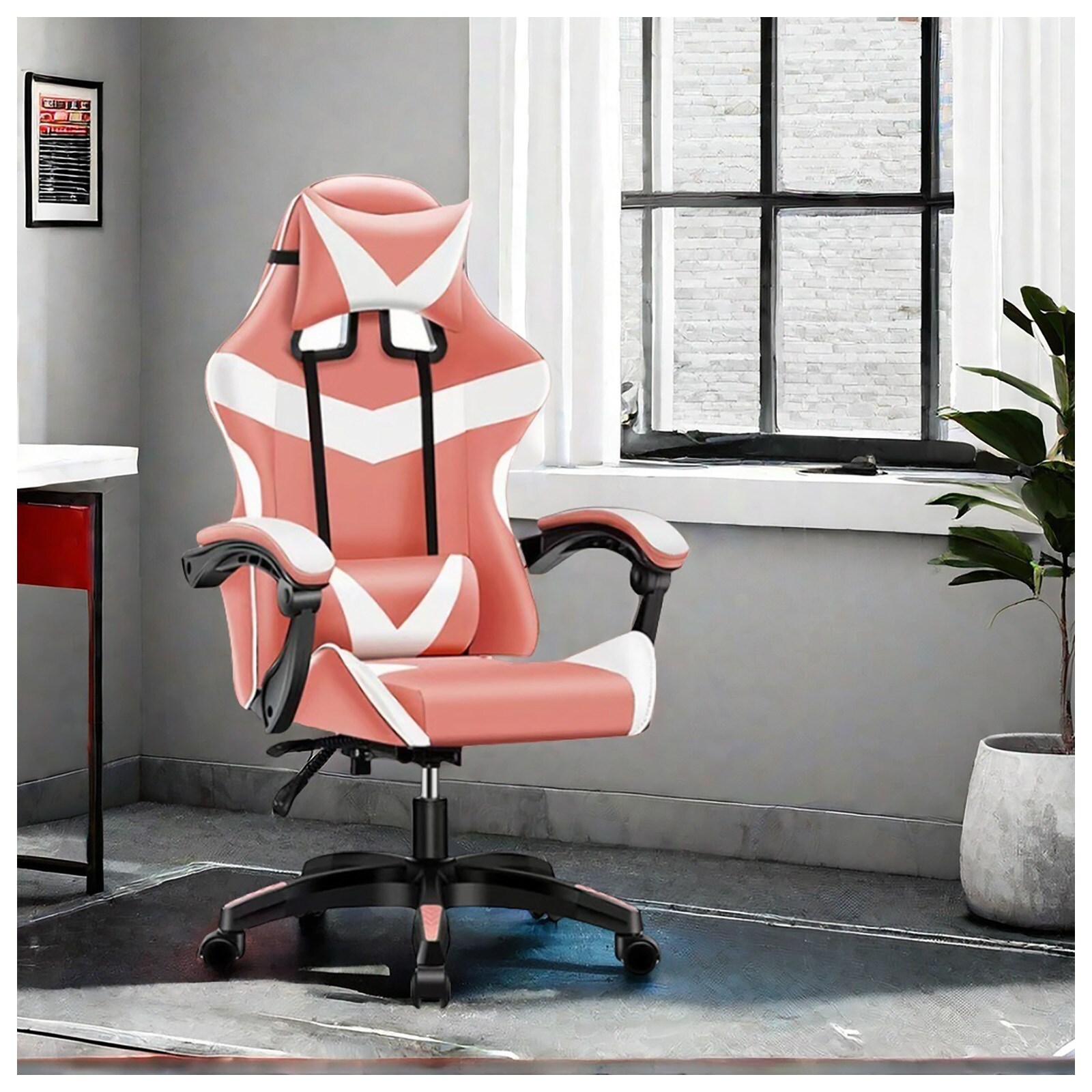 HTI-Living B&uuml;rostuhl Pink/Wei&szlig; Krit Power 