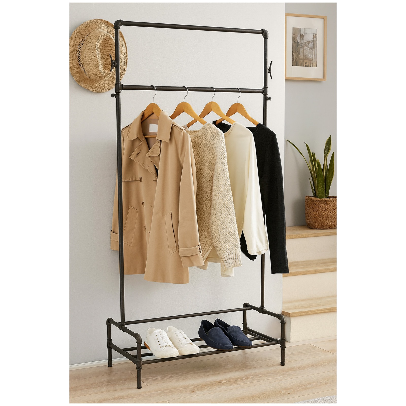 HTI-Line Garderobe Steampunk aus Metall Industrial Design f&uuml;r Flur und Loft 