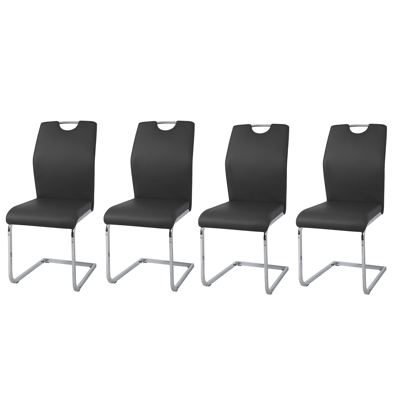 HTI-Line Schwingstuhl 4er-Set Nelly Schwarz 