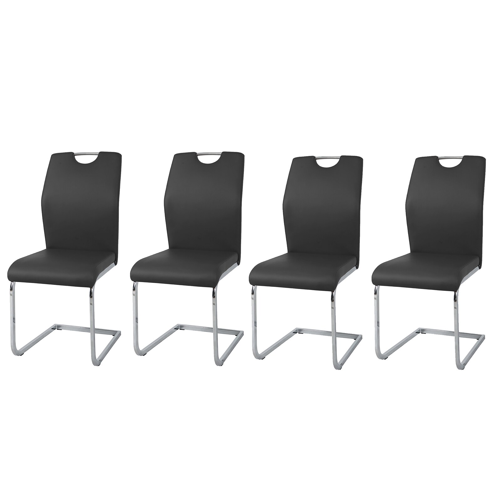 HTI-Line Schwingstuhl 4er-Set Nelly Schwarz
