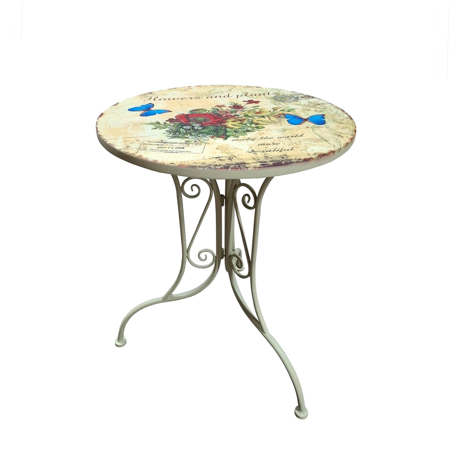 HTI-Living Metalltisch Flowers and Plants 