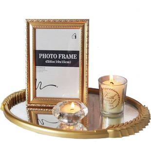 HTI-Line Deko-Tablett Mirror 4-teilig Viola 