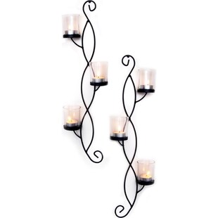 HTI-Line Wandteelichthalter 2-teilig Viola 