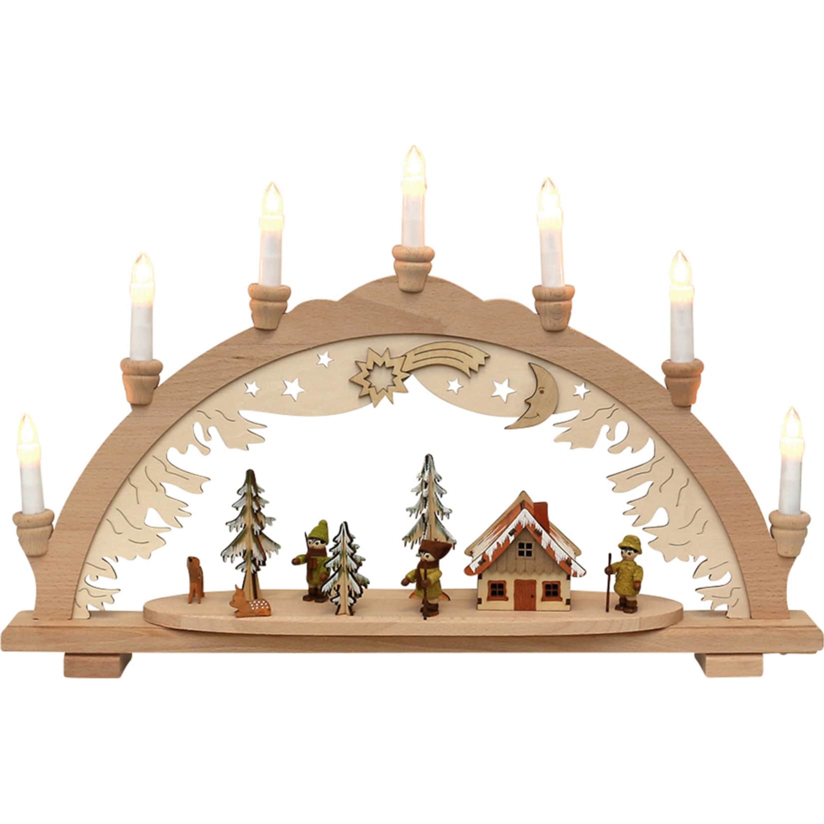 SIGRO Holz-Schwibbogen Moosmann   Moosfrau 