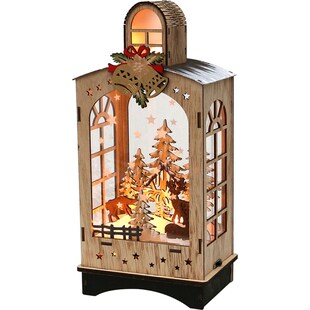 SIGRO Holz Laterne Winterwald 