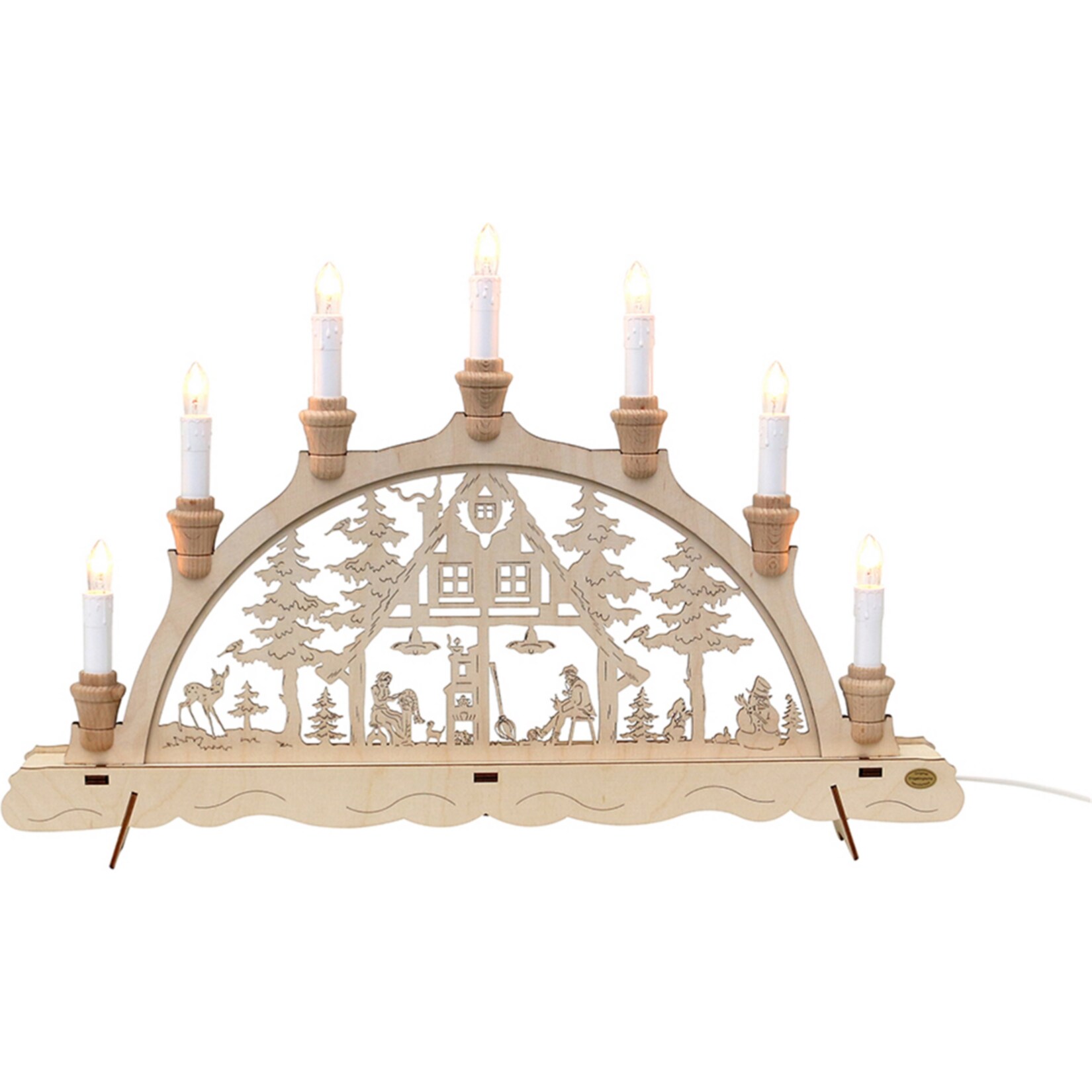 SIGRO Holz-Schwibbogen Waldhaus 