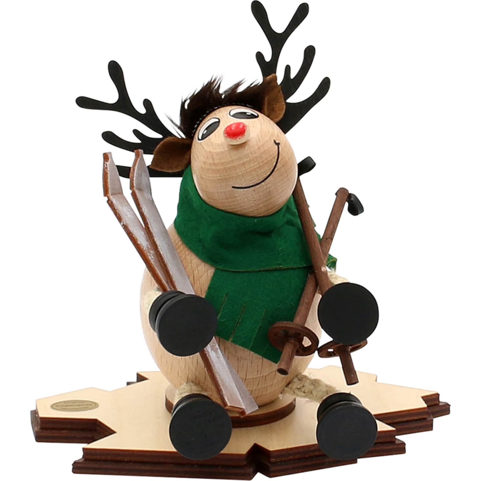 SIGRO Holz R&auml;ucher-Elch Lars mit Skier 