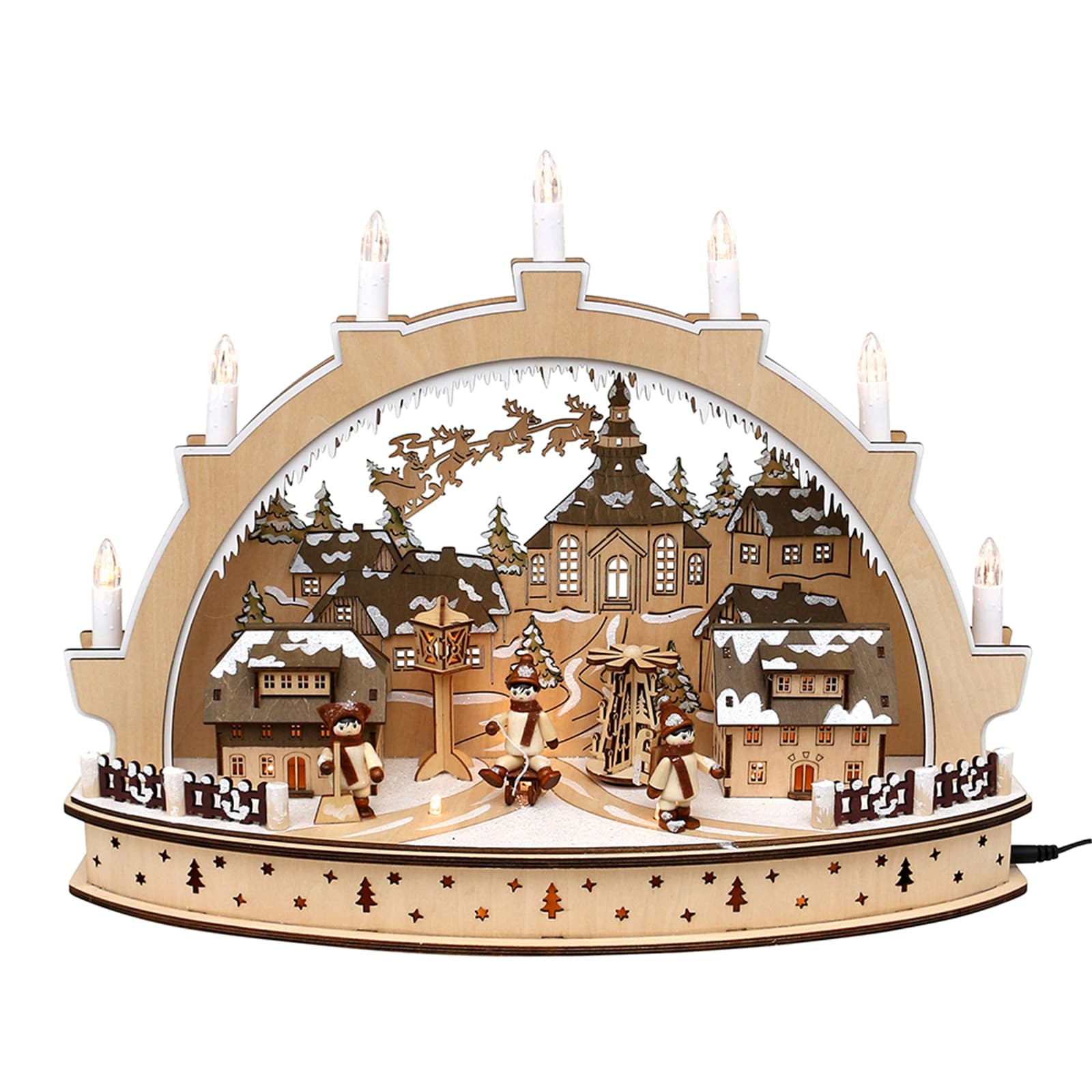 SIGRO Holz Schwibbogen, LED, Bewegung Holz Schwibbogen, LED, Bewegung 