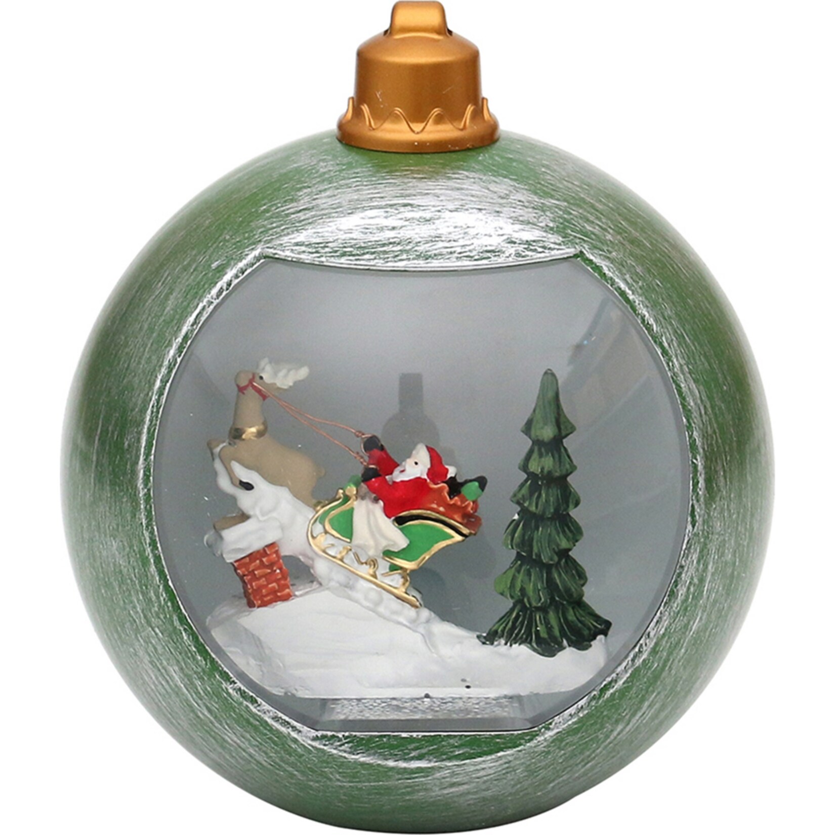 SIGRO LED Kugel Santa im Rentierschlitten 