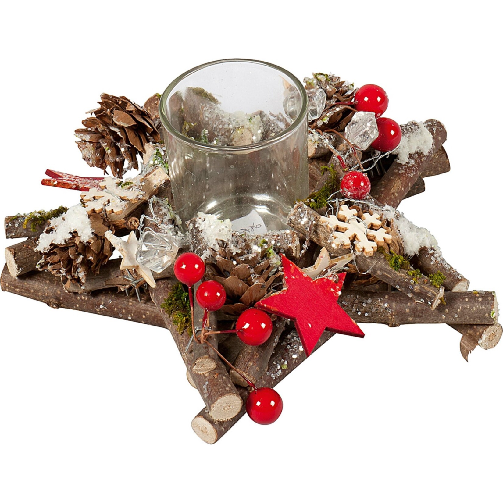 HTI-Living Teelichtleuchter auf Holzstern 