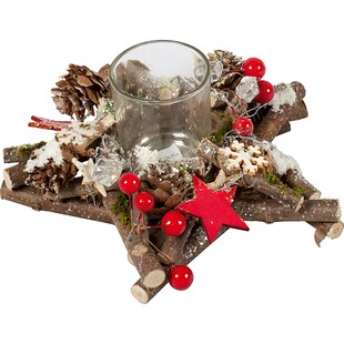 HTI-Living Teelichtleuchter auf Holzstern 