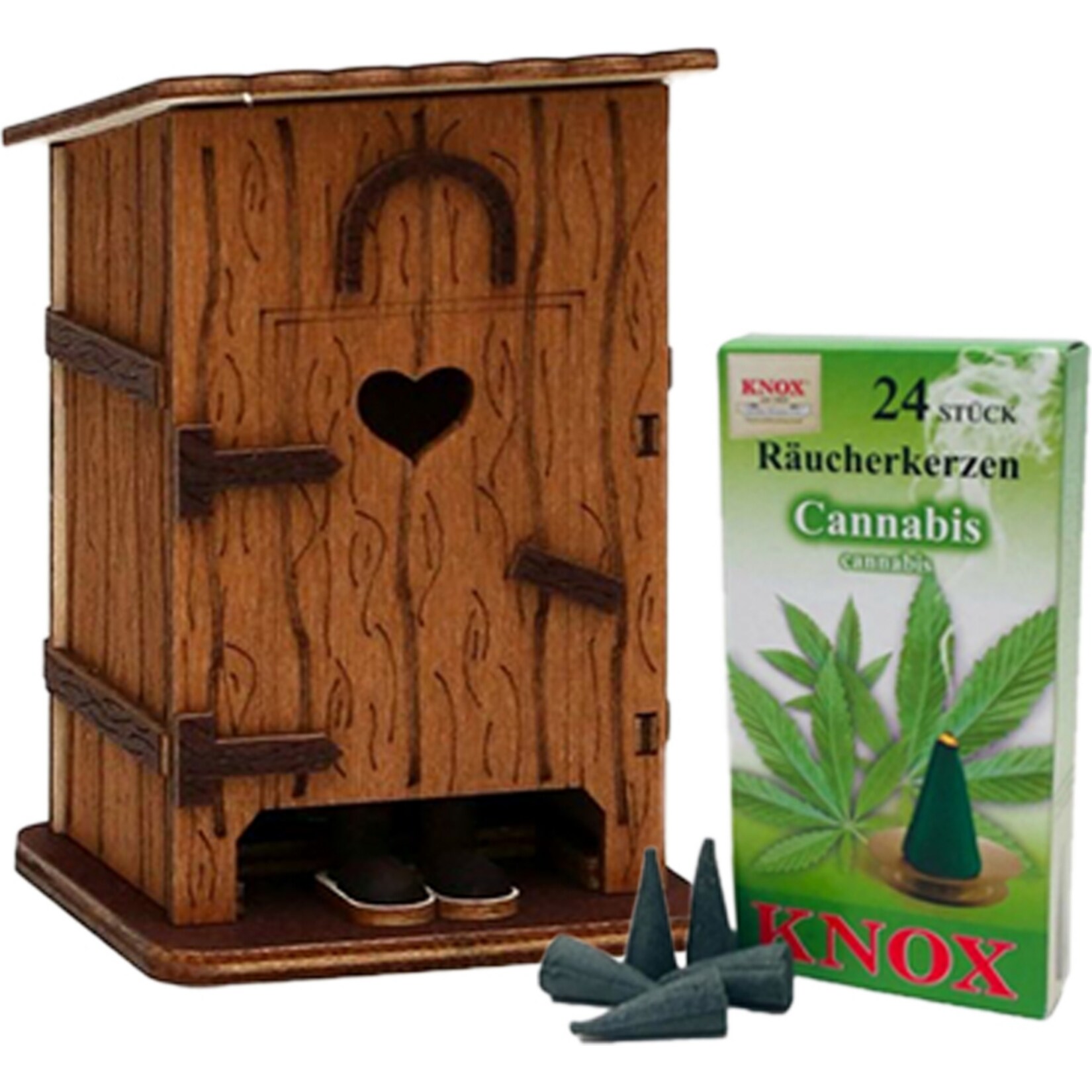 SIGRO Holz R&auml;ucherh&uuml;tte Stilles &Ouml;rtchen inklusive R&auml;ucherkerzen 