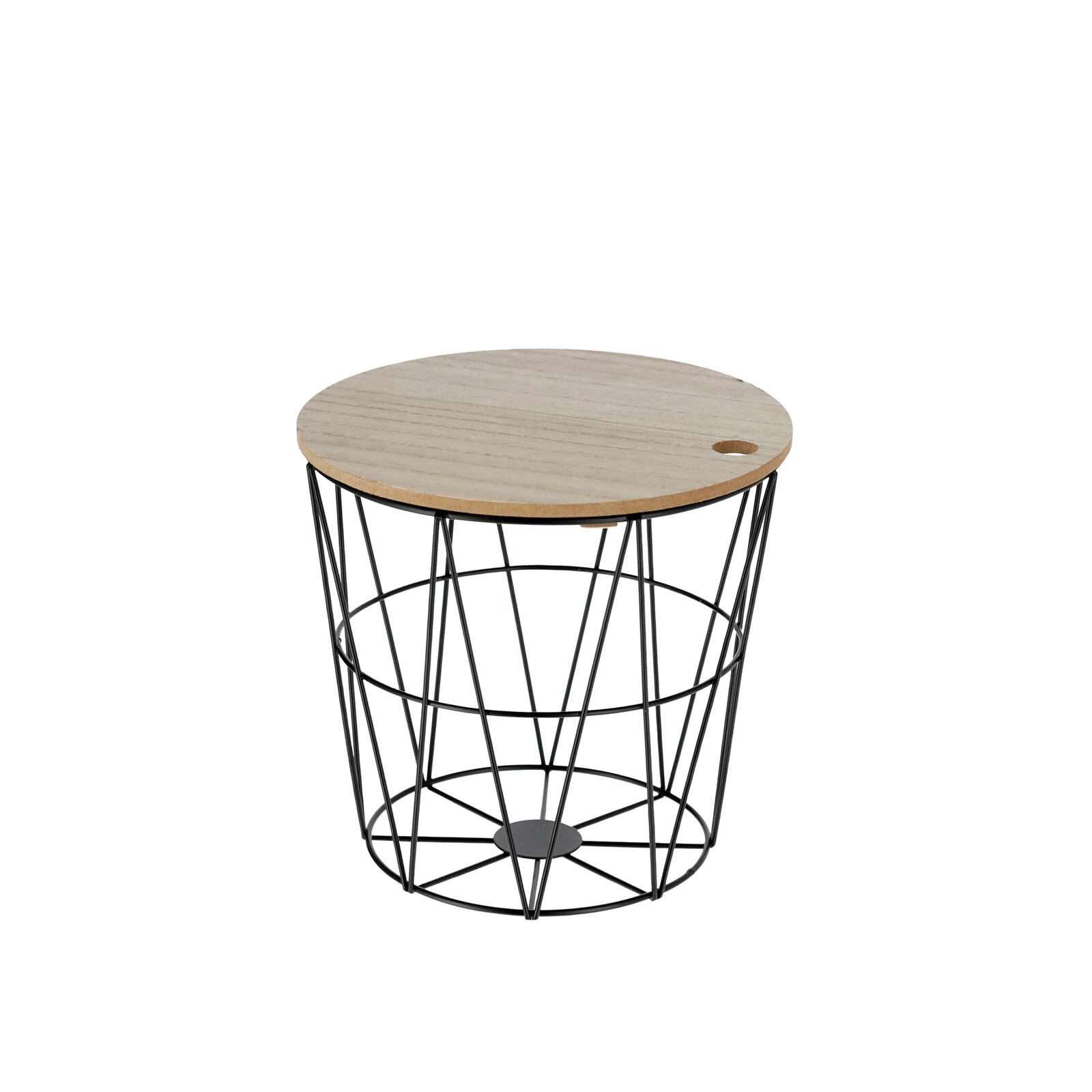 HTI-Living Metallkorb mit Holzdeckel 