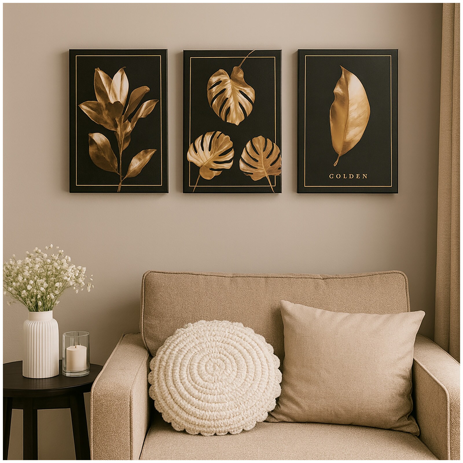 HTI-Living Bilder 3er Set Canvas 