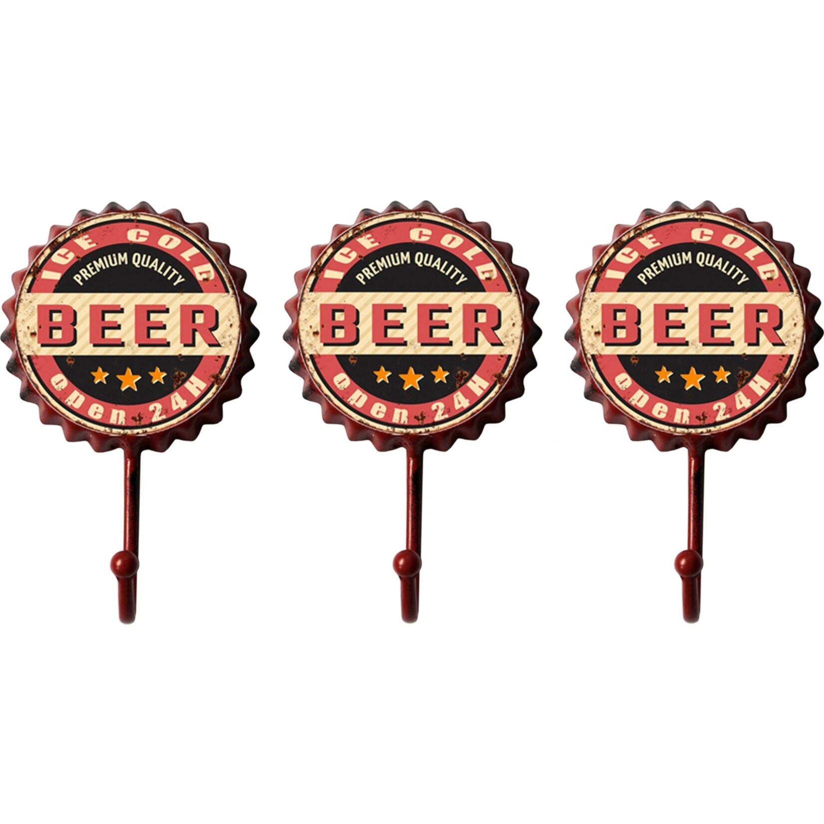 HTI-Line Garderobenhaken 3er Set Bier 