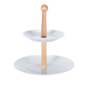 neuetischkultur Etagere 2-stufig Porzellan, Holz 