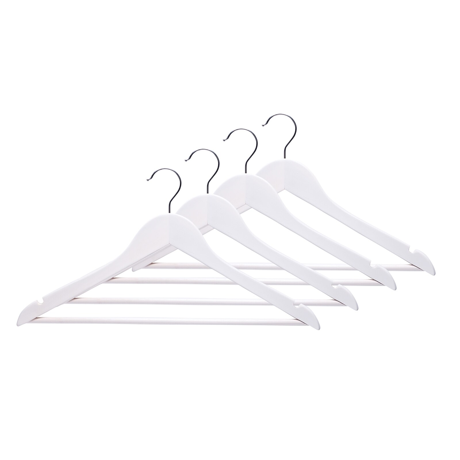 HTI-Living Kleiderb&uuml;gel-Set, 4-teilig Holz, wei&szlig; 