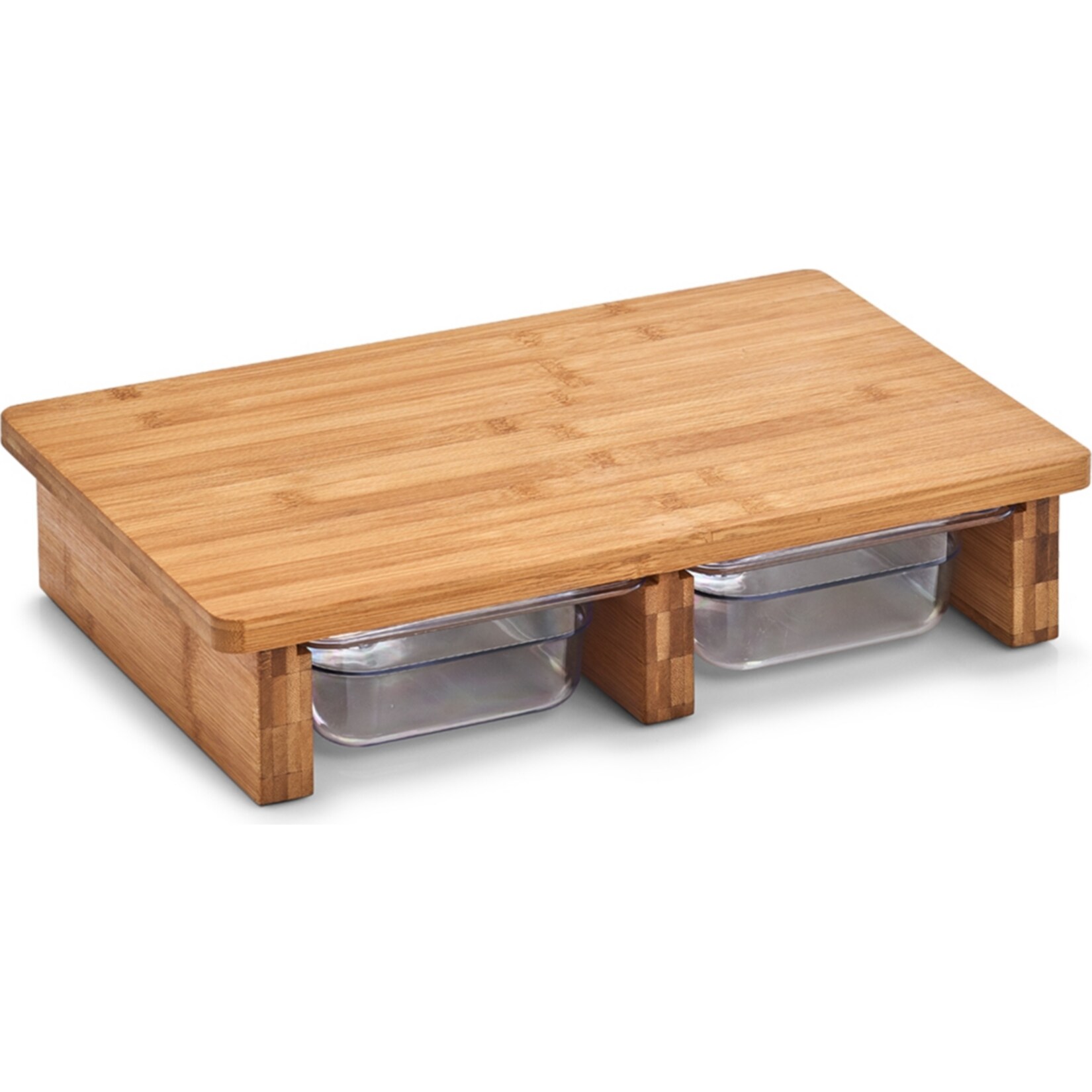 neuetischkultur Schneidebrett 2 Auffangschalen Bambus/Kunststoff 