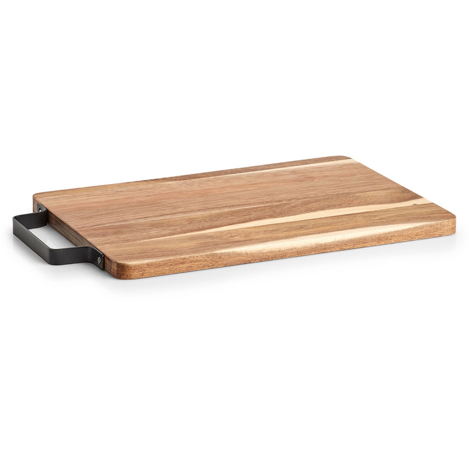 neuetischkultur Schneidebrett Servierbrett mit Metallgriff Akazienholz 