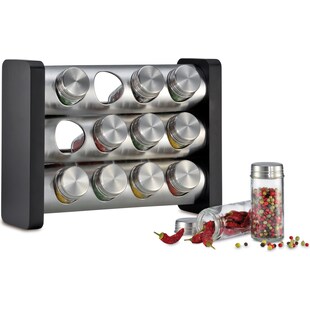 neuetischkultur Gewürzständer mit 12 Gläsern Edelstahl 