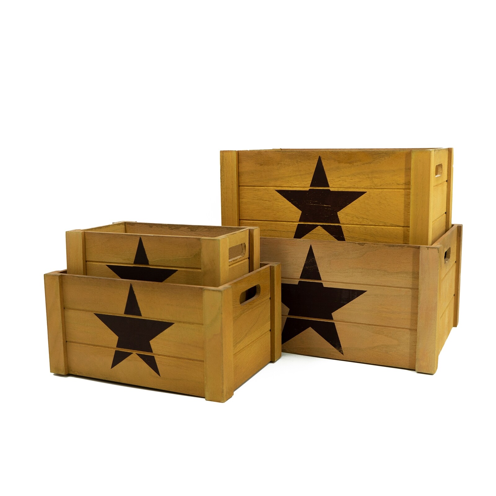 HTI-Living Holzkisten-Set 4 Gr&ouml;&szlig;en 