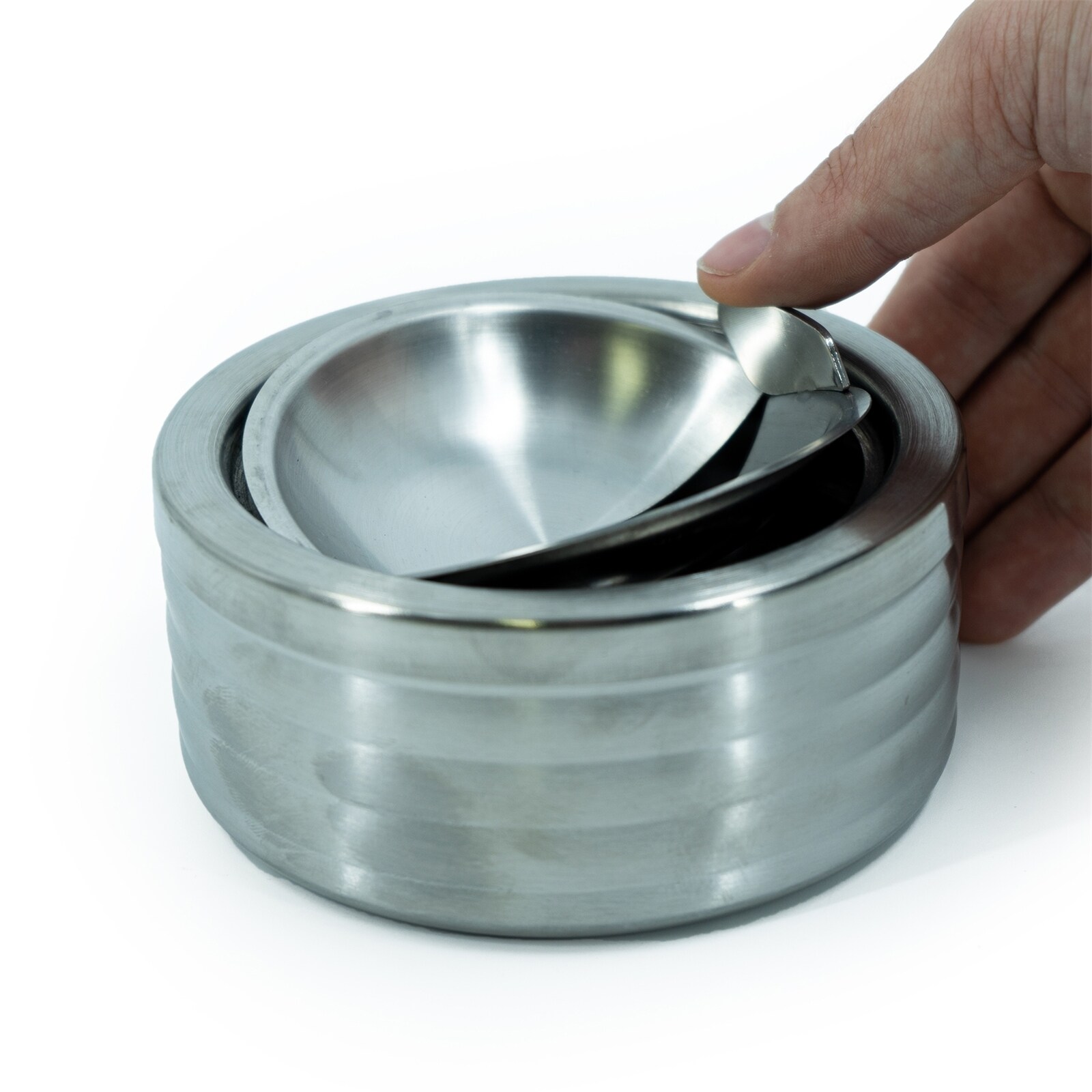 HTI-Living Aschenbecher mit Funktion Edelstahl 