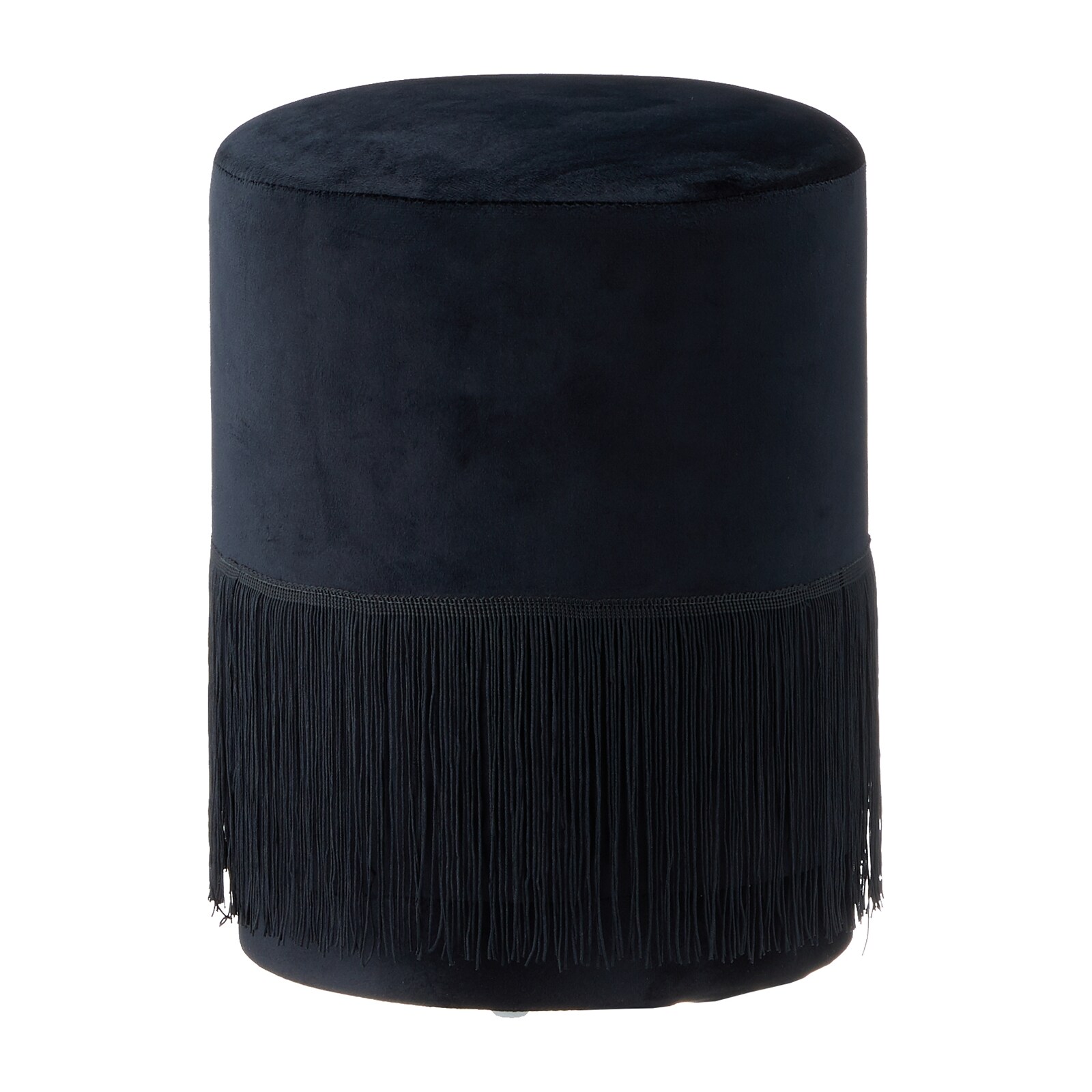 HTI-Living Samthocker rund Schwarz 