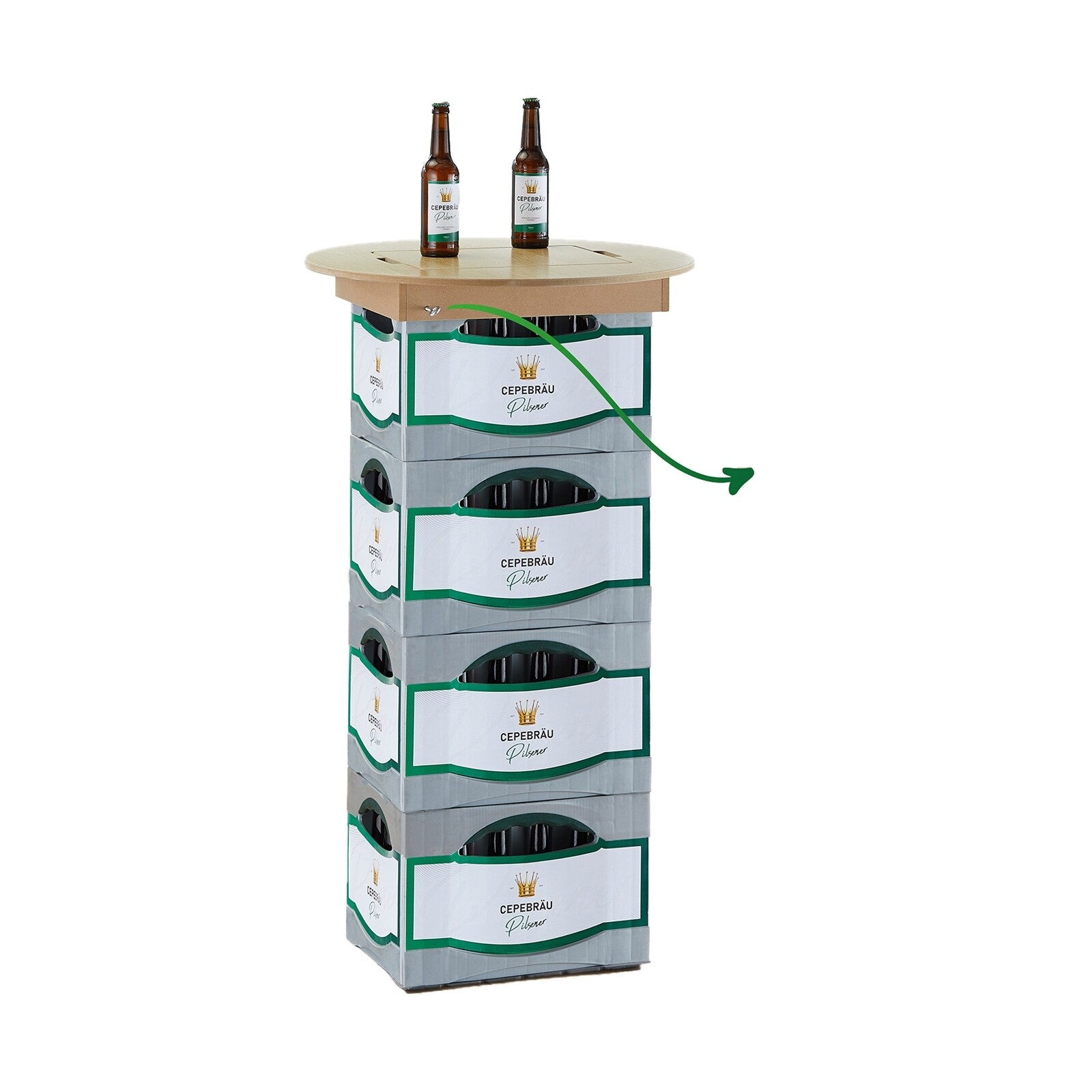 neuetischkultur Bierkasten Tischaufsatz Kiefernholz 