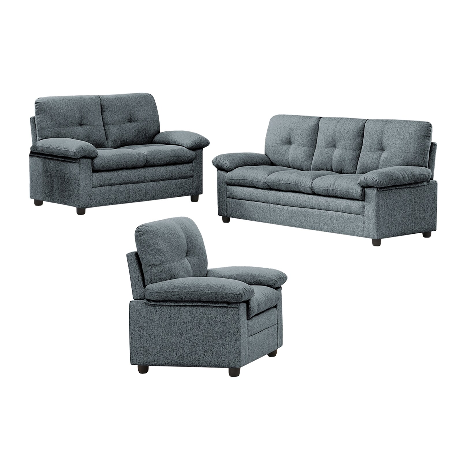 HTI-Living Polstergarnitur Sessel, Zweisitzer und Sofa Thun 