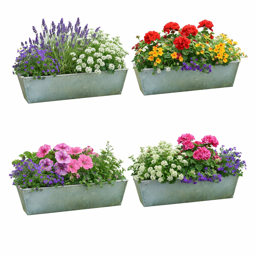 HTI-Living Pflanzkasten f&uuml;r Palette 4er-Set verzinktes Stahlblech 