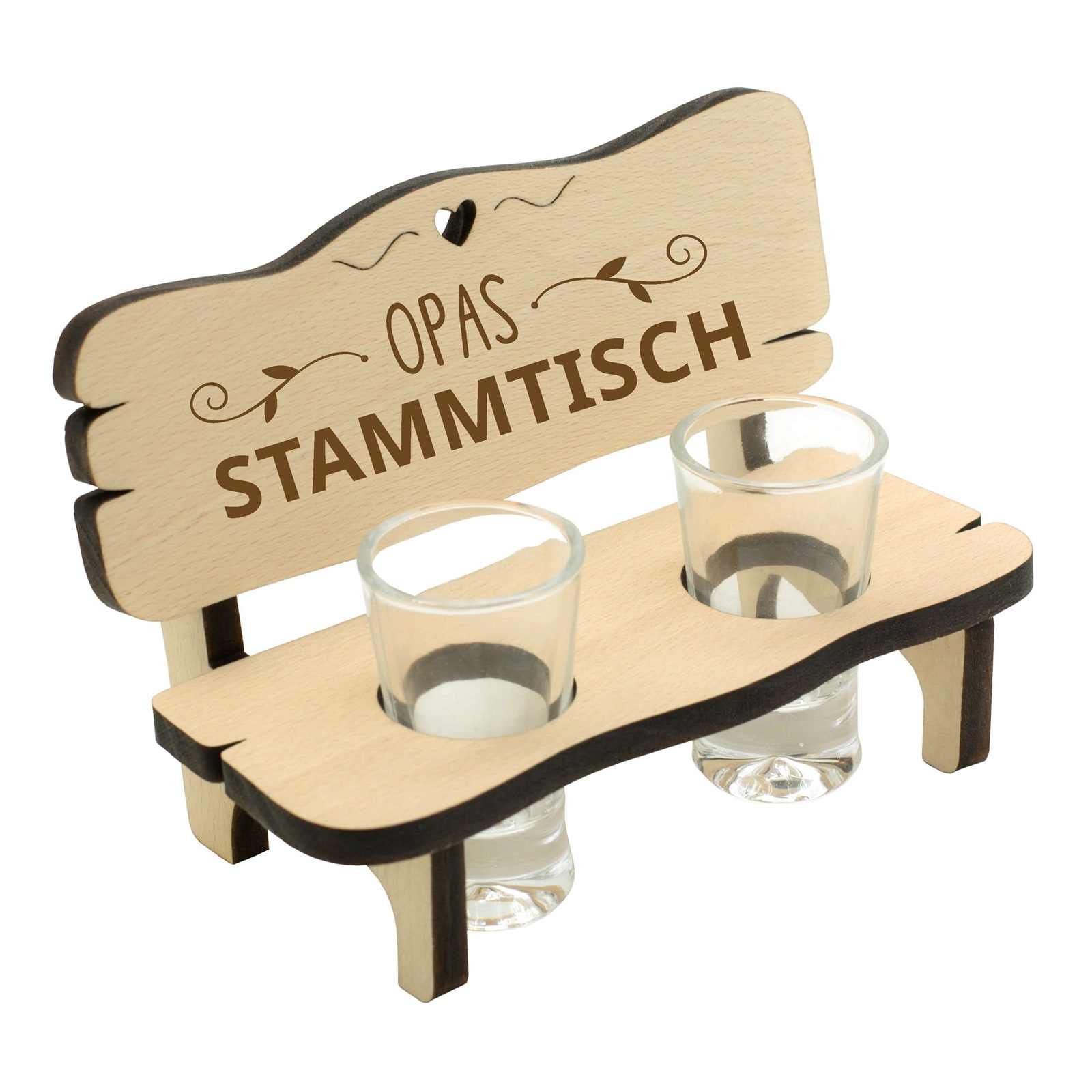 HTI-Living Schnapsbank mit 2 Gl&auml;sern Opas Stammtisch 