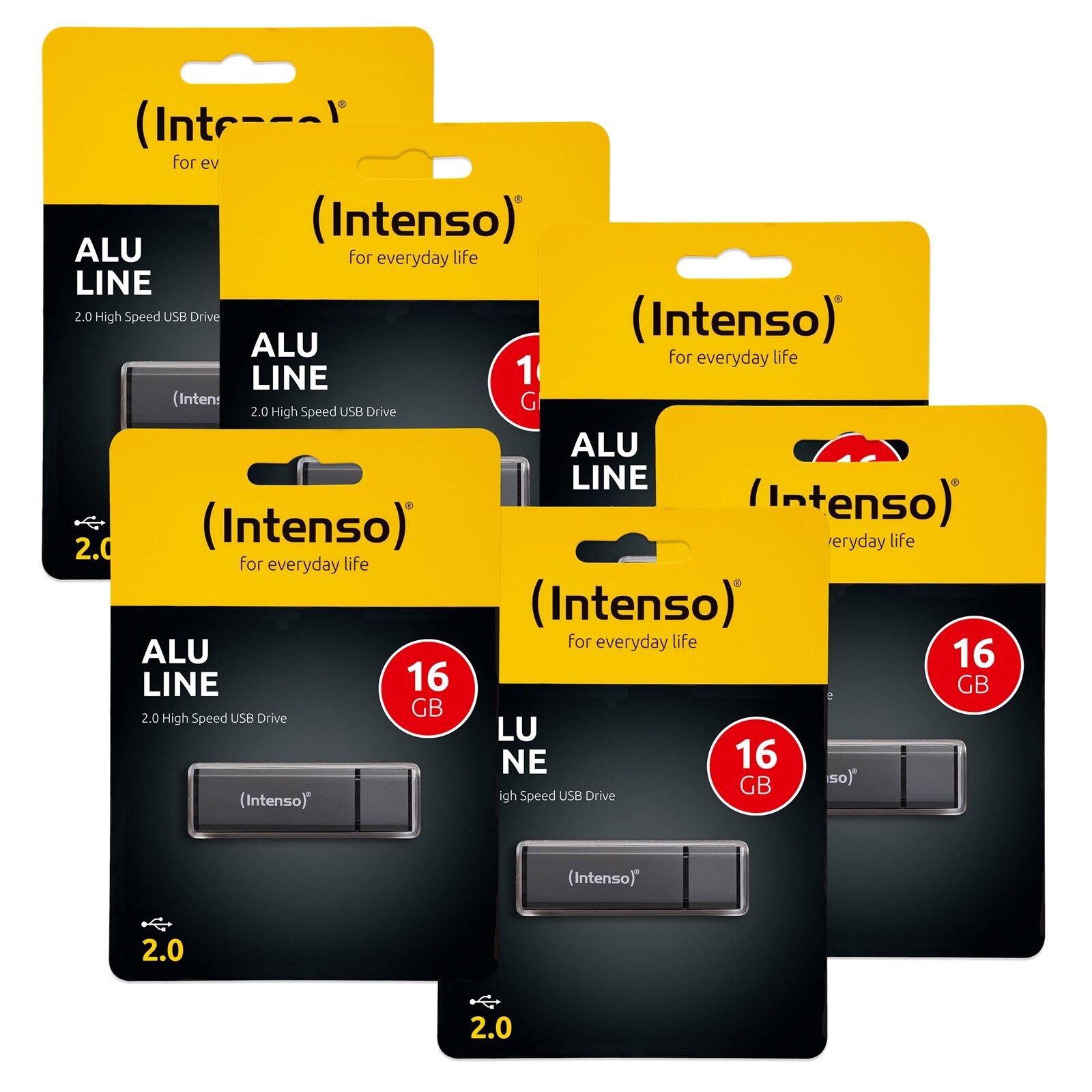 Intenso USB Stick Alu Line 16 GB 6er Set 